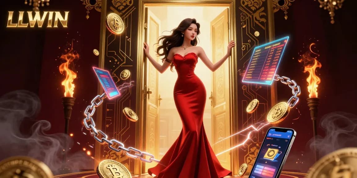 Engage with exciting games at LLWIN casino featuring vibrant, dynamic visuals and crypto elements.