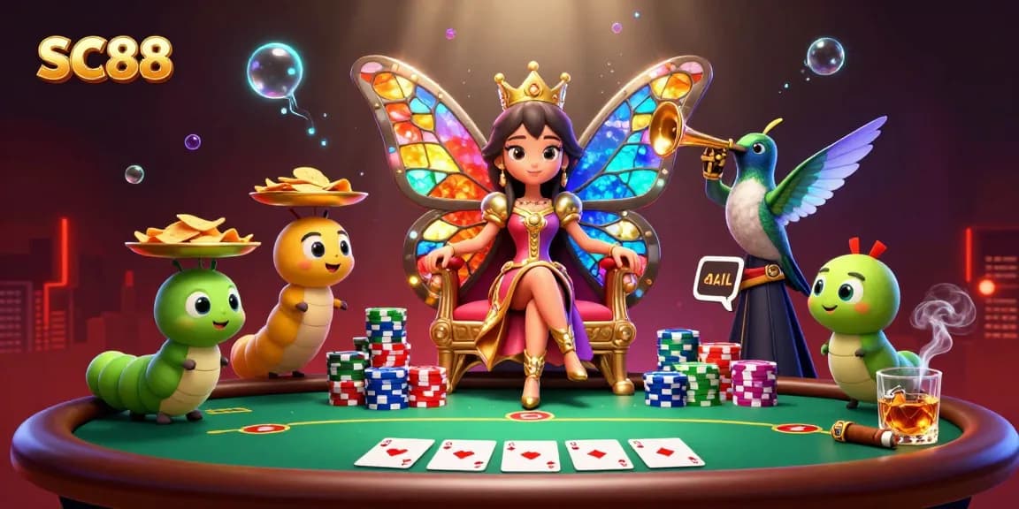 Experience thrilling games at SC88 with a vibrant casino scene featuring poker elements and rich visuals.
