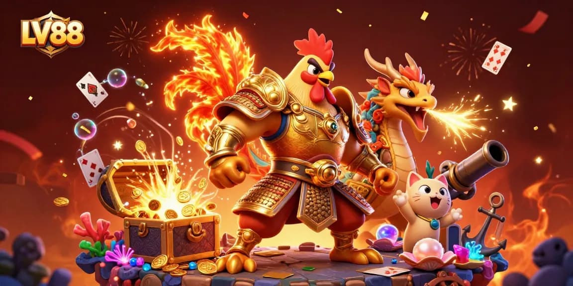 Experience thrilling gameplay with LV88 featuring ornate samurai characters, vibrant casino elements, and rich visual detail.