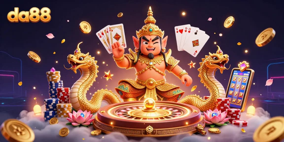 Experience exciting da88 gaming action with vibrant characters and dynamic casino elements.