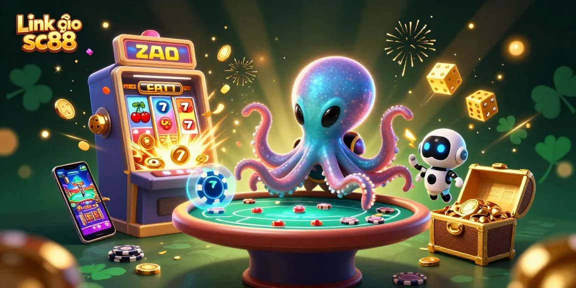 Experience thrilling wins with Link vào sc88; a vibrant 3D casino scene filled with excitement.
