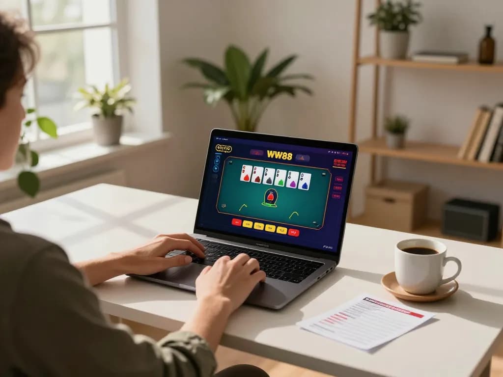 Engaging online poker experience at WW88 with player focused on gameplay.