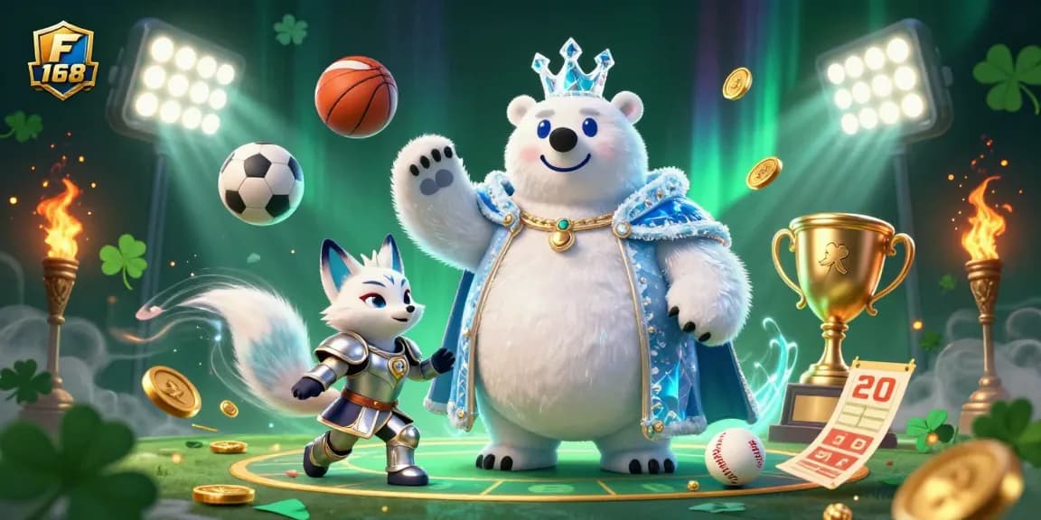 Engage in thrilling moments at F 168 with an icy king and fox, capturing the essence of sports betting.