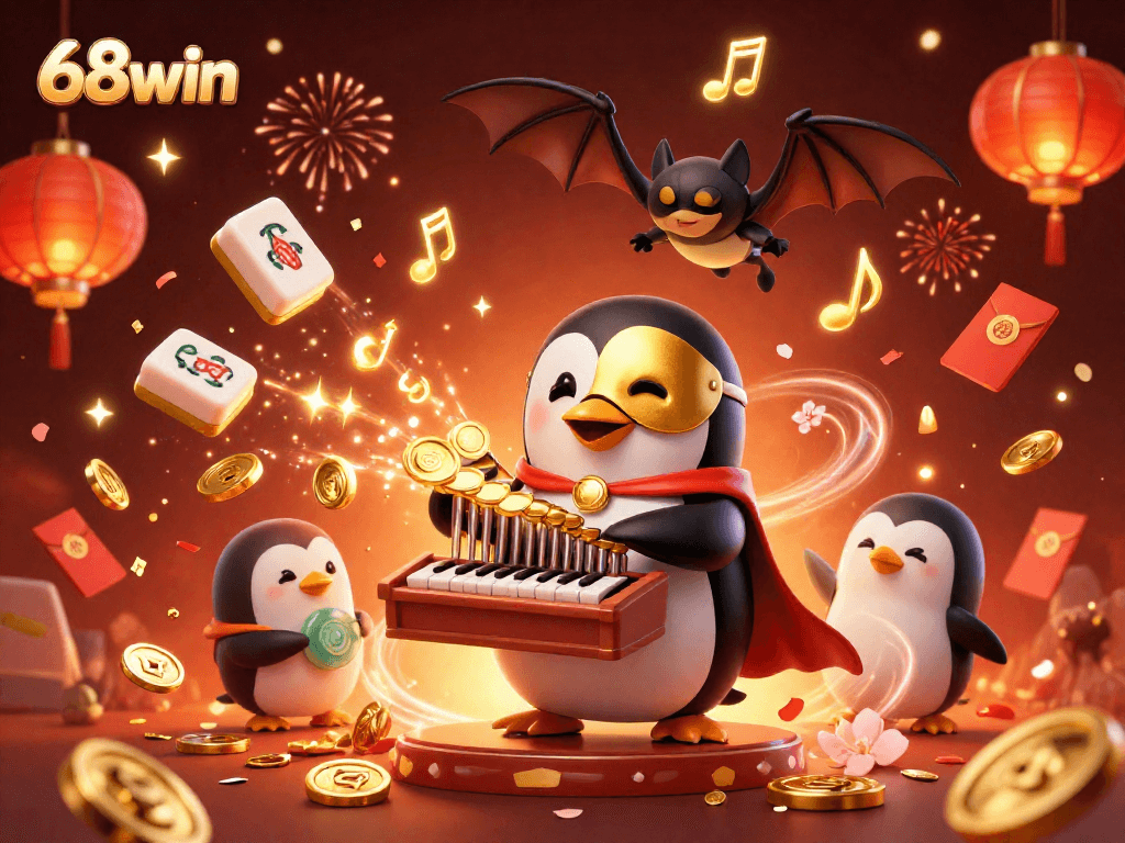 Experience thrilling wins at 68win with golden coins and dynamic casino elements celebrating online gaming.