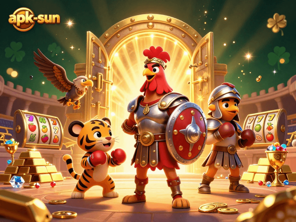 Engage with apk-sun's vibrant casino scene filled with rich gold and dynamic slots elements.