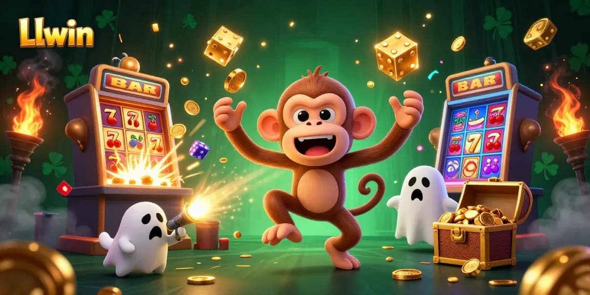 Experience thrilling gameplay with Llwin featuring dynamic casino elements and a captivating ghost-hunter scene.
