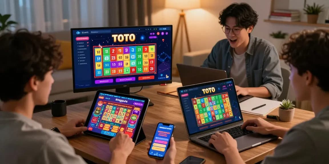 Para pemain Toto menikmati pengalaman bermain game judi online dengan antusias di perangkat mereka.