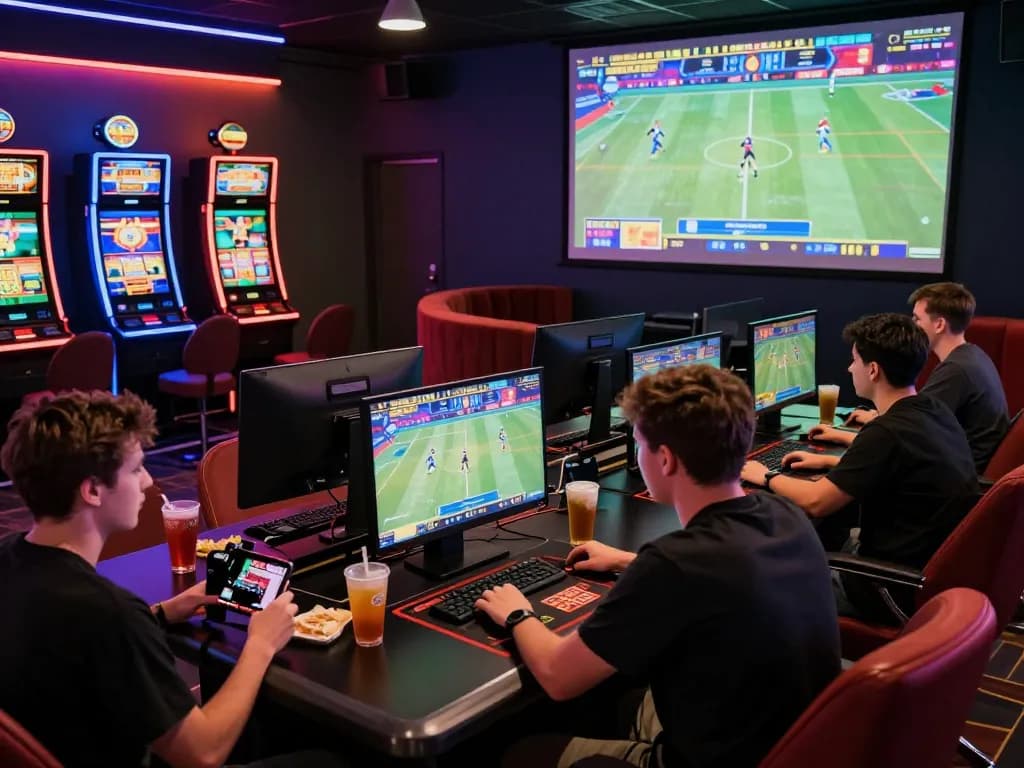 Players enjoying O8's thrilling online gambling experience with vibrant gaming atmosphere.