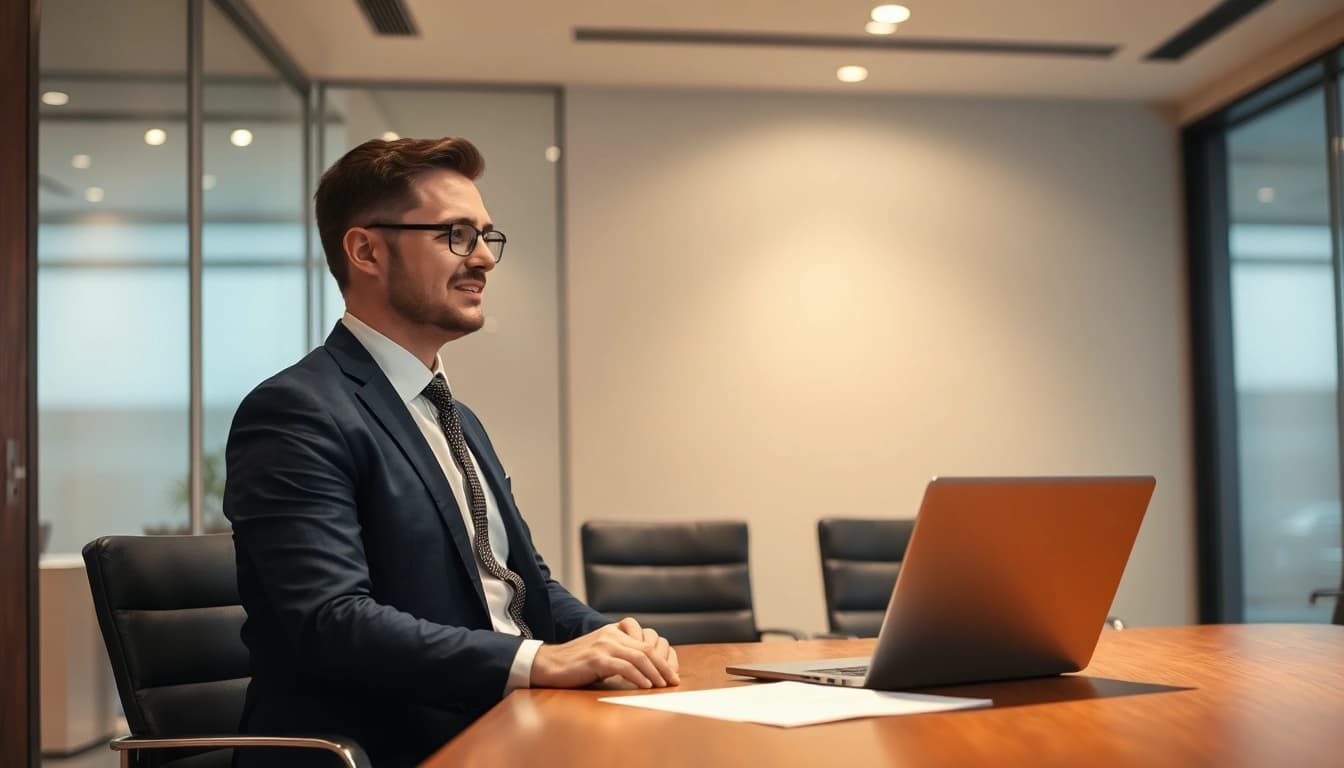 Professioneller Headhunter Krefeld berät Bewerber in einem modernen Büro.