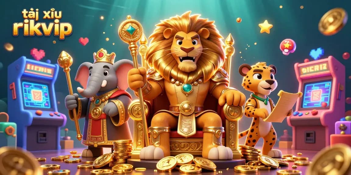 Join the excitement of tài xỉu rikvip with vibrant casino elements and engaging characters.