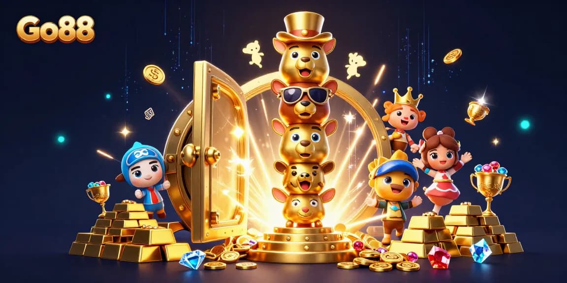 Engage with Go88's dynamic gaming experience surrounded by treasures and excitement.