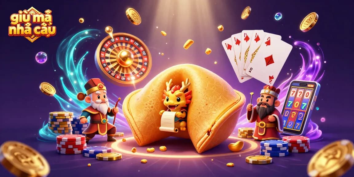Engaging illustration highlighting giải mã nhà cái with characters and vibrant casino elements.