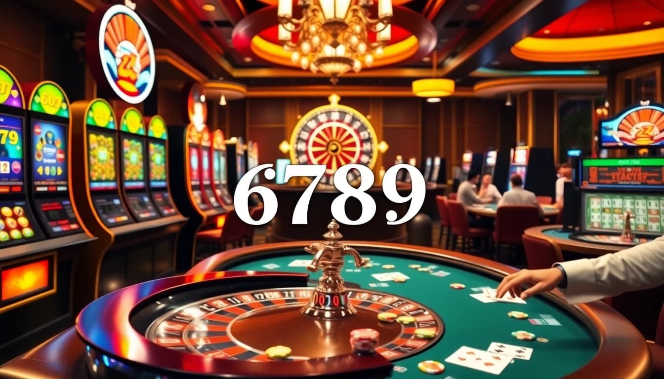 A vibrant casino scene showcasing exciting games and slots, highlighting winning strategies at 6789.