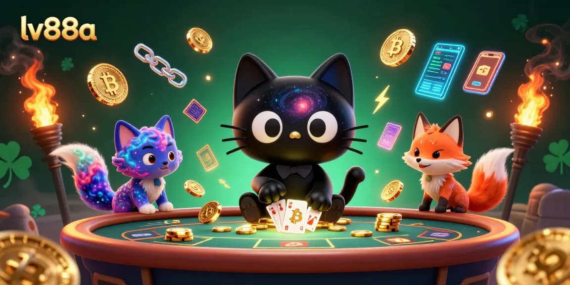 Engage with the cosmic charm of lv88a's unique casino experience, featuring vibrant characters in a dynamic scene.