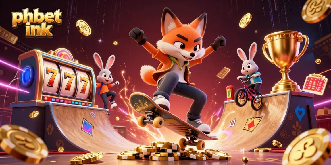 Engage with phbet ink's electrifying casino scene featuring dynamic characters and vibrant slot elements.