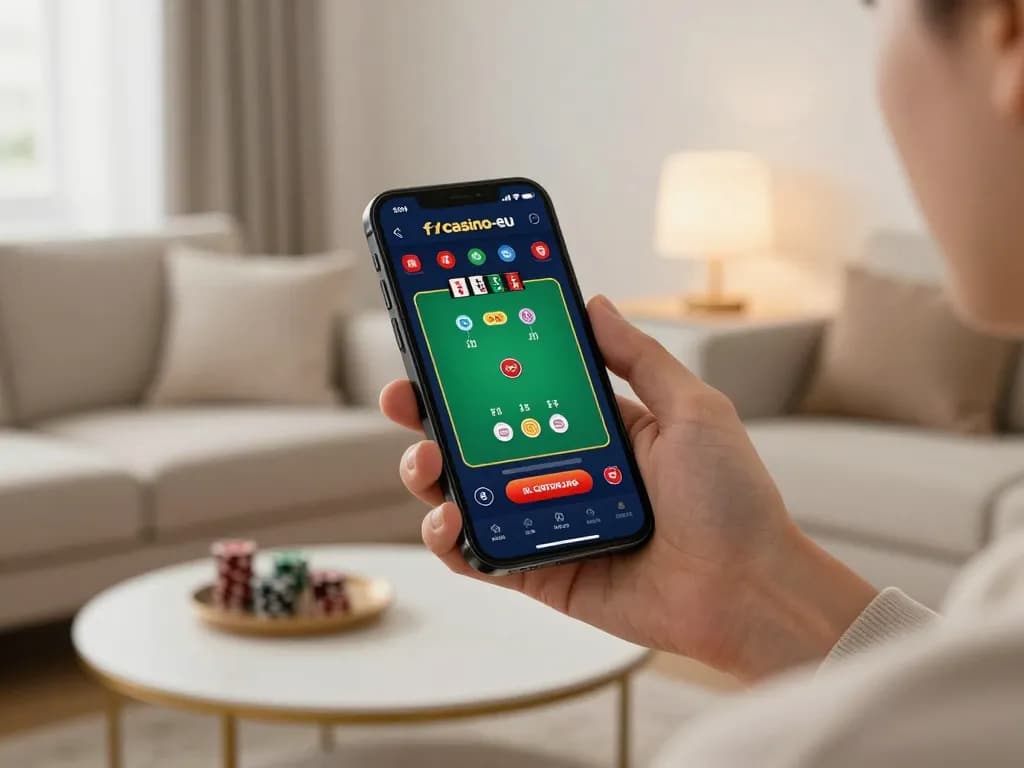 Fesselndes Gameplay in der f1casino-eu Mobile-App, das die Aufregung von Live-Blackjack und die benutzerfreundliche Oberfläche zeigt.