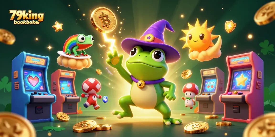 Experience the excitement of playing at 79king bookmaker with vibrant characters and casino elements in a magical scene.