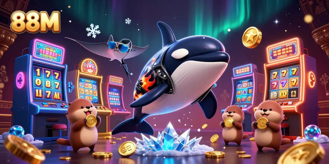 Join the thrill of 88M as an orca, stingray, and otters celebrate casino jackpots