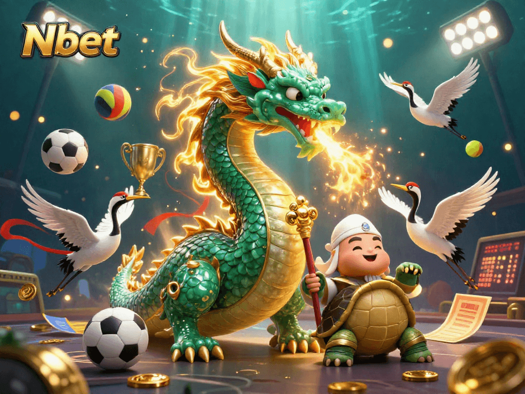 Nbet elevates your game with a vibrant 3D illustration of winning sports adventures.