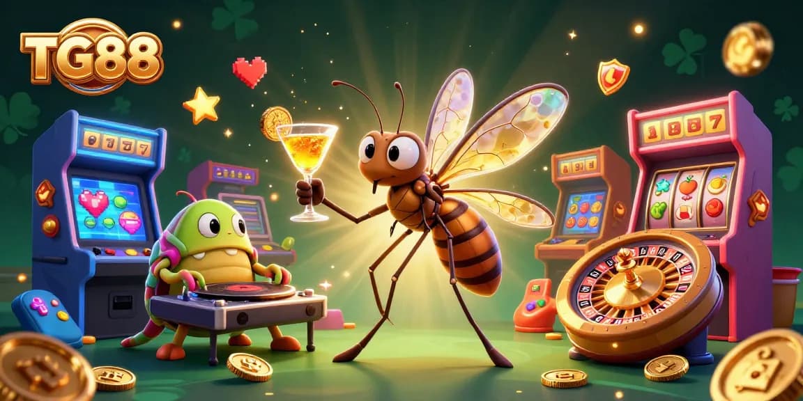 Engage with TG88 as a dynamic game scene featuring casino characters and vibrant elements.