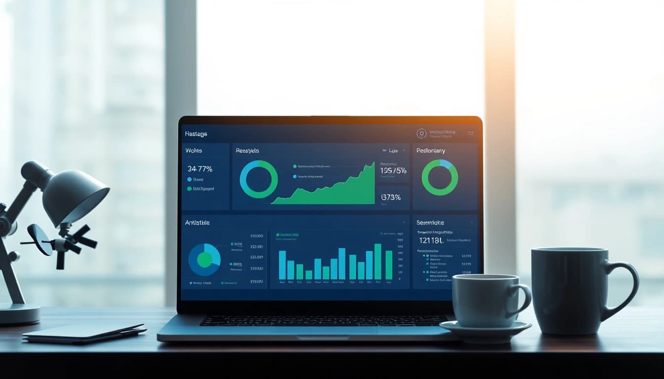 Visualisierung eines modernen SEO-Tools zur Analyse des Web-Rangs von Webseiten.