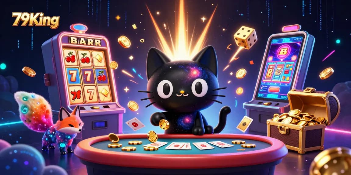 Experience thrilling wins at 79King Casino with a vibrant cosmic gambling scene filled with action.