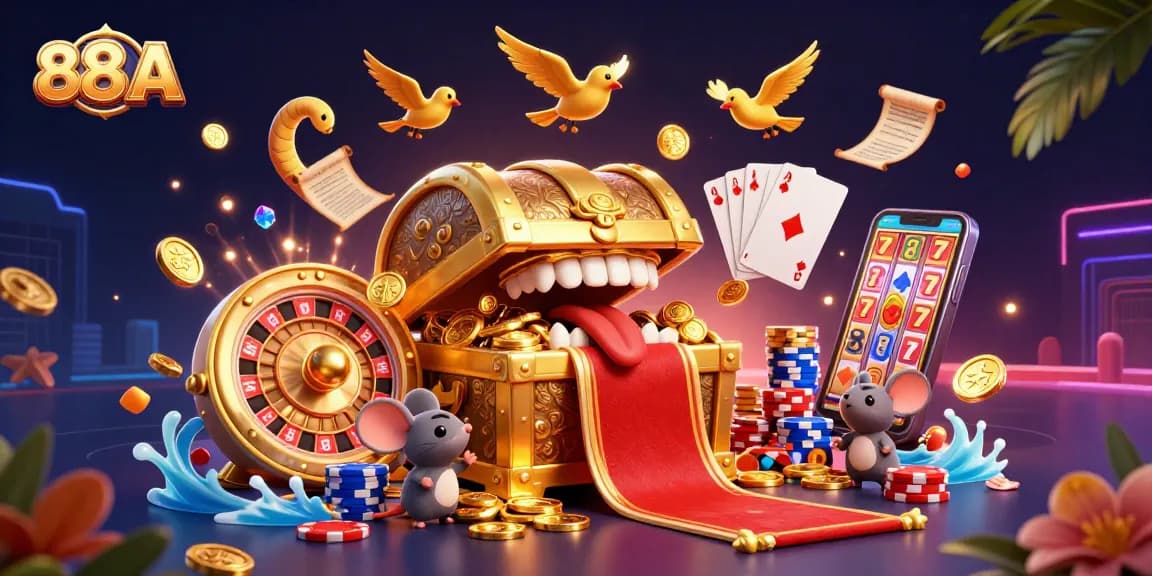 Experience the excitement of 88AA live casino with vibrant characters and dynamic game elements.