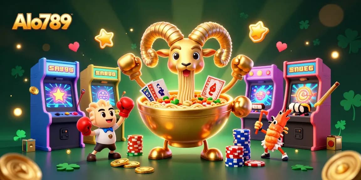 Engage in exciting gameplay with Alo789's vibrant 3D casino scene featuring unique characters.