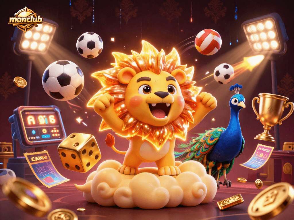 Bet on manclub's exciting collection of sports dynamics, featuring vibrant 3D characters and rich casino elements.