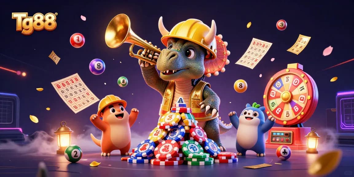 Experience the thrill of Tg88 casino with dynamic lottery balls and a festive atmosphere.