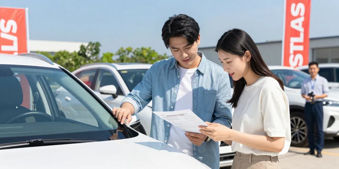 Inspecting the best car history check UK report while evaluating a used vehicle