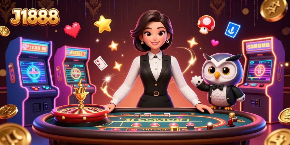 Experience thrilling baccarat at J1888 with elegant dealers and dynamic gaming ambiance.