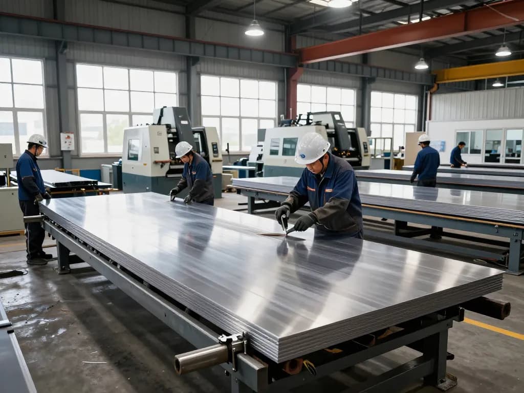 Skilled workers at Sumwin stainless steel workshop, showcasing precision manufacturing techniques.