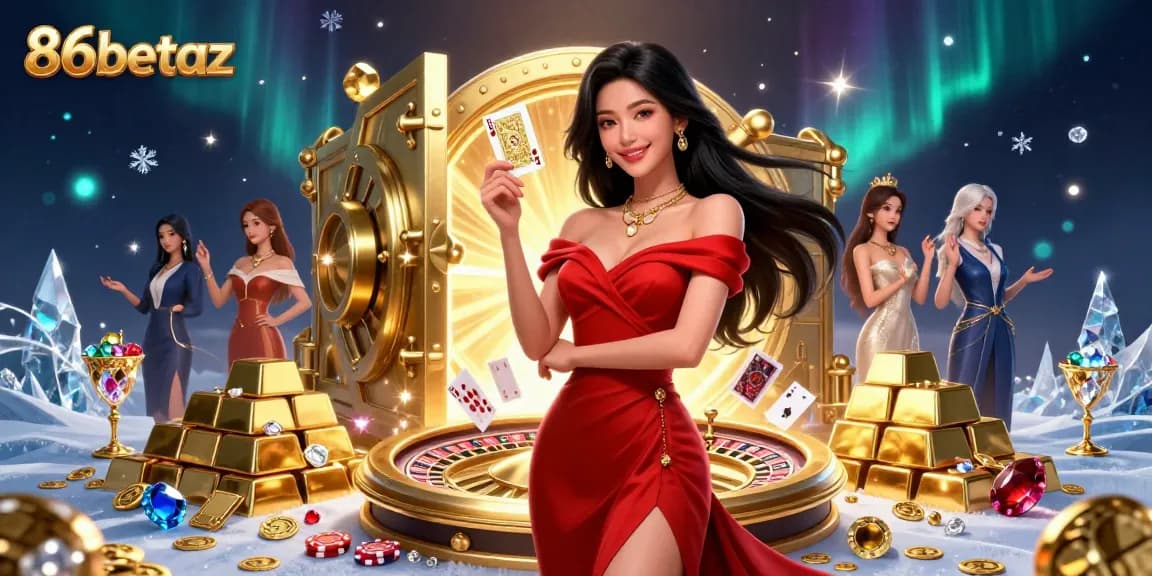 Experience the excitement of gambling at 86betaz with a stunning casino scene showcasing winning moments.