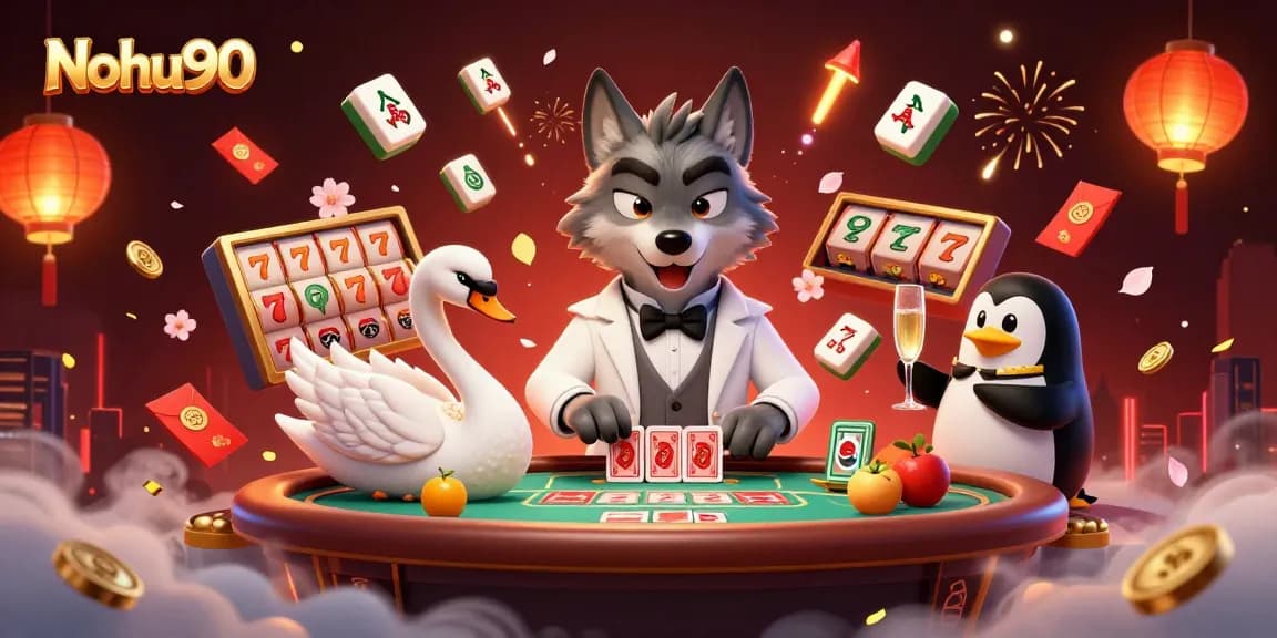 Nohu90 showcases a stunning baccarat scene with vibrant elements attracting players to engage in gaming.