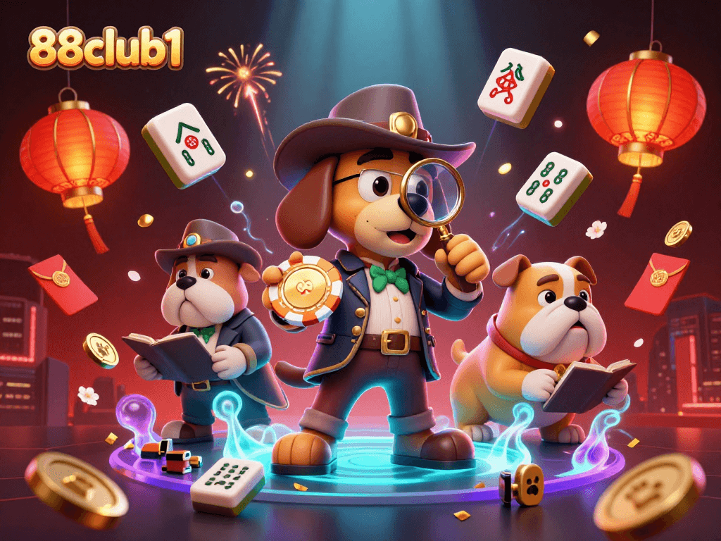 Engage with 88club1 to find treasure through a 3D detective-themed casino scene.