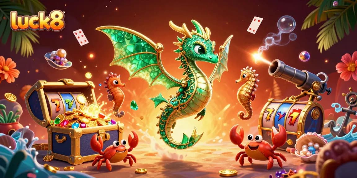 Experience the thrill of luck8 with slots, treasures, and vibrant ocean elements!