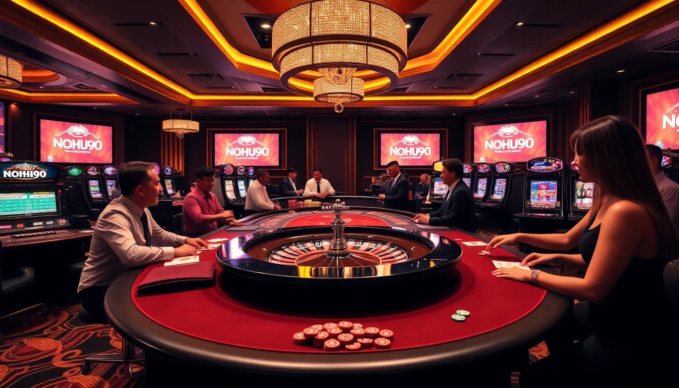 Experience thrilling gameplay at NOHU90 casino with vibrant gaming tables and excitement.
