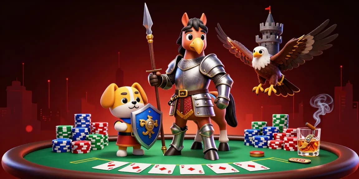 Experience thrilling poker action with uu88's vibrant 3D medieval casino scene.