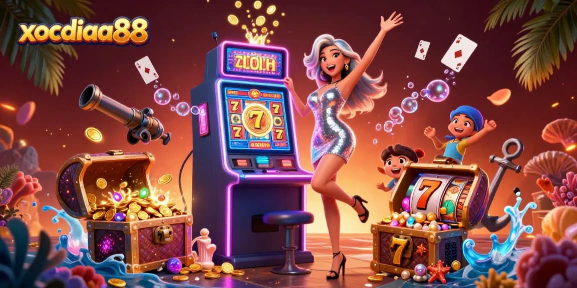 Xocdiaa88 offers an exciting casino experience with a celebration from a jackpot winning Asian woman.