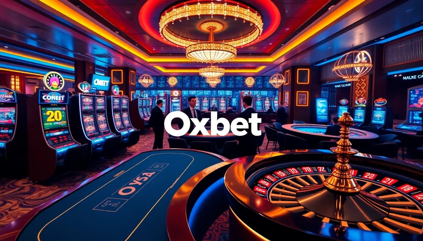Engage with Oxbet's exciting online casino experience featuring vibrant gaming elements.