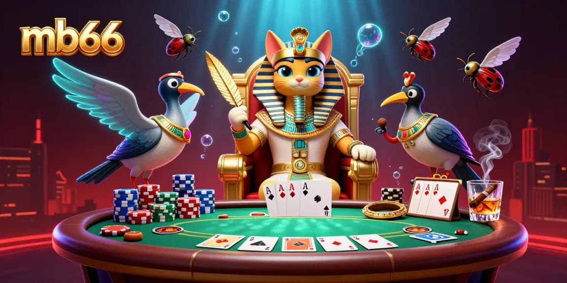 Engage with mb66 by playing on an enticing poker table surrounded by vibrant characters in a dynamic casino scene.