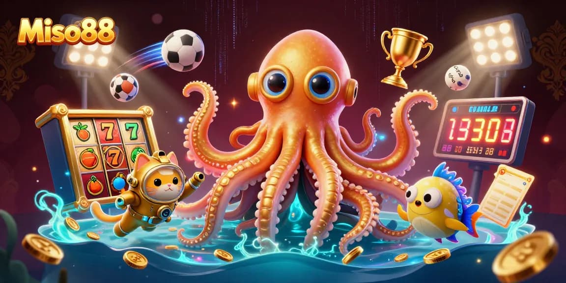 Miso88 elevates gaming thrills with a giant kraken and jackpot reels in an underwater adventure.