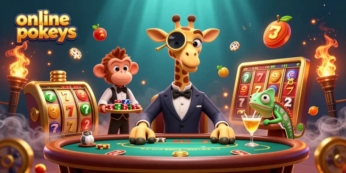 Experience thrilling online pokies with vibrant characters and exciting gaming elements in this dynamic 3D illustration.