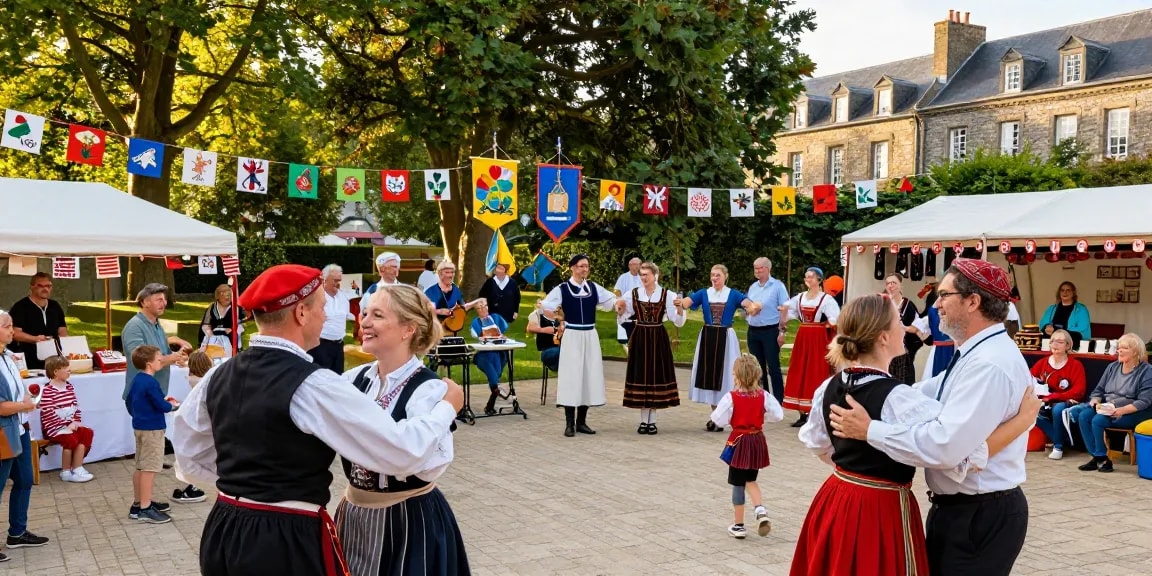 Engaging cultural festival in Brittany showcasing m98 true wallet benefits amidst vibrant community traditions.