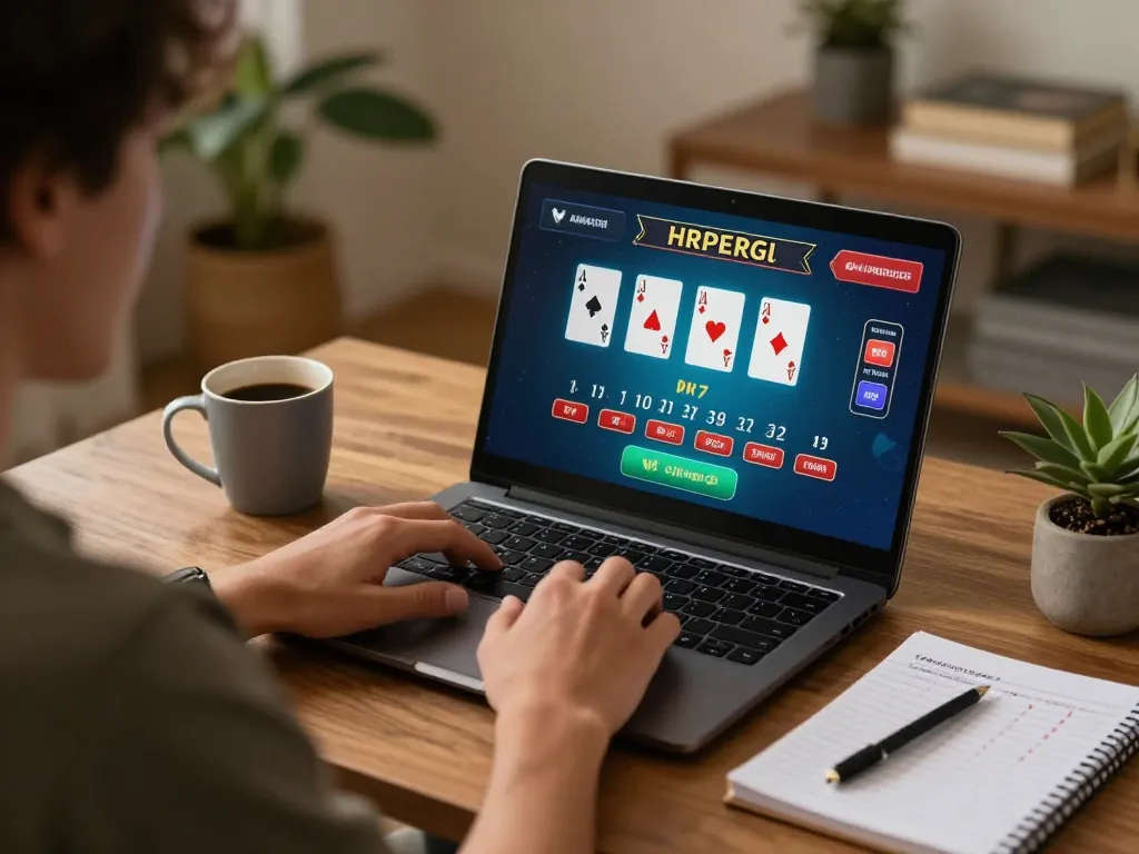 Experience thrilling blackjack gameplay with 79king-vn in a cozy home setting, showcasing strategic moves.