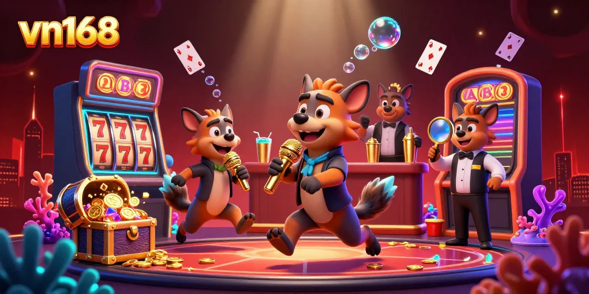 Engage with vn168's vibrant casino club experience featuring hyenas in 3D action.