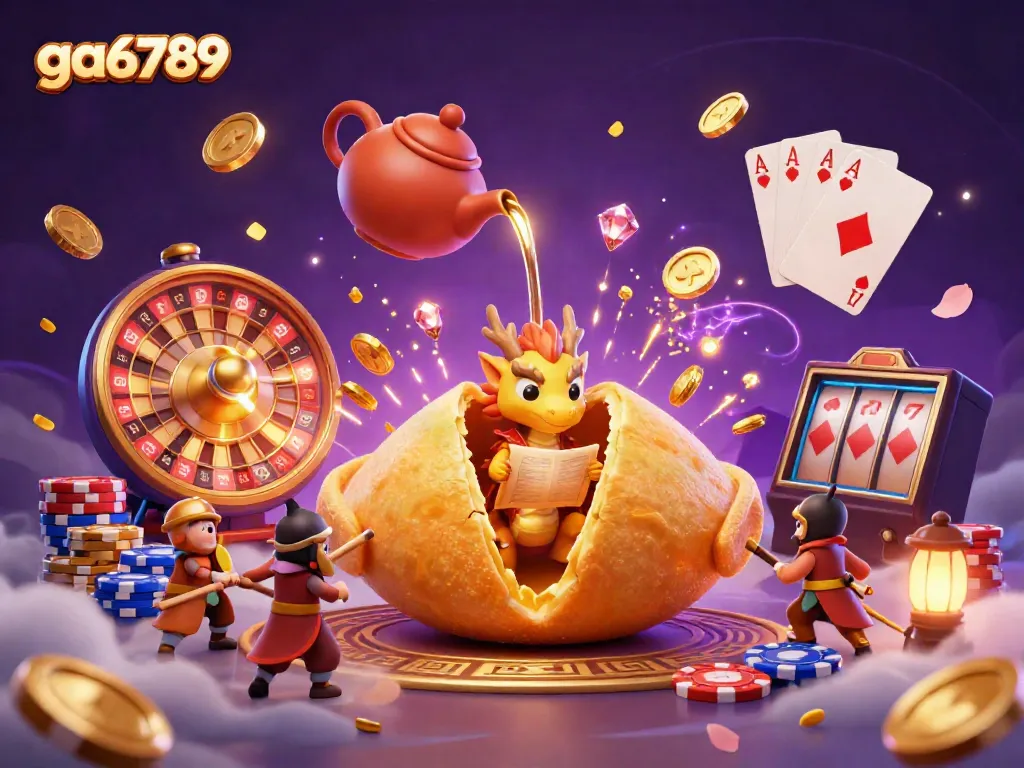 Experience captivating fortune and winnings at ga6789 with golden treasures and a mystical dragon.