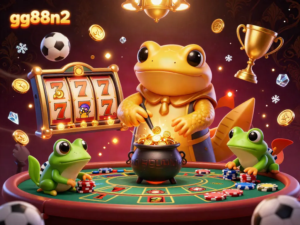 Engage with gg88n2 and explore a vibrant casino experience featuring dynamic slot machines, sports elements, and a golden alchemist.