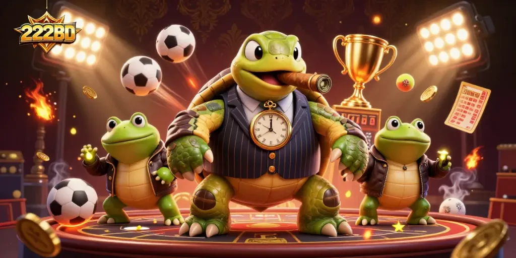 Engage in thrilling gameplay with 222BD and a dynamic scene of winning sports action.